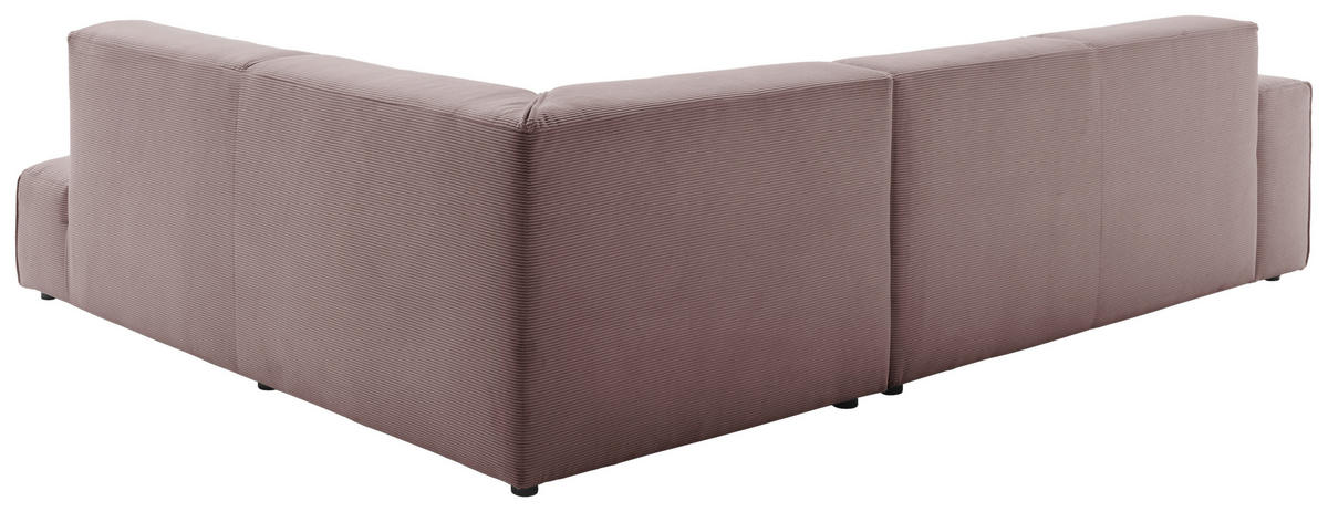 ECKSOFA in Cord Altrosa  - Schwarz/Altrosa, Design, Kunststoff/Textil (270/210cm) - Pure Home Lifestyle