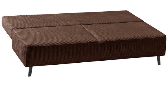 SCHLAFSOFA in Cord Braun  - Schwarz/Braun, MODERN, Textil/Metall (193/85/88cm) - Novel