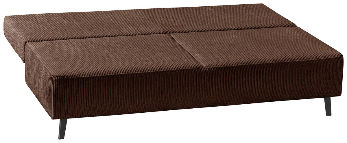 SCHLAFSOFA in Cord Schlammfarben  - Schlammfarben/Schwarz, Modern, Textil/Metall (193/85/88cm) - Novel