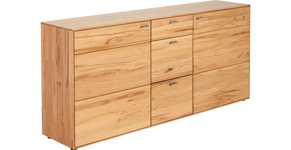 SIDEBOARD 183/84/41 cm - Edelstahlfarben/Buchefarben, Natur, Holz/Kunststoff (183/84/41cm) - Valnatura