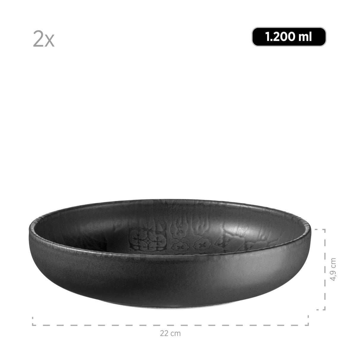 KOMBISERVICE 8-teilig  - Schwarz, Basics, Keramik - Mäser