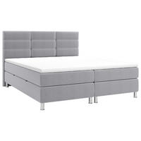 BOX KREVET    180/200 cm  - boje kroma/svijetlo siva, Konvencionalno, tekstil/metal (180/200cm) - Carryhome