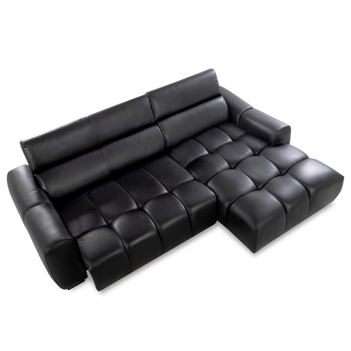 ECKSOFA  Echtleder Schwarz  - Schwarz, Design, Leder/Kunststoff (274/177cm) - Livetastic