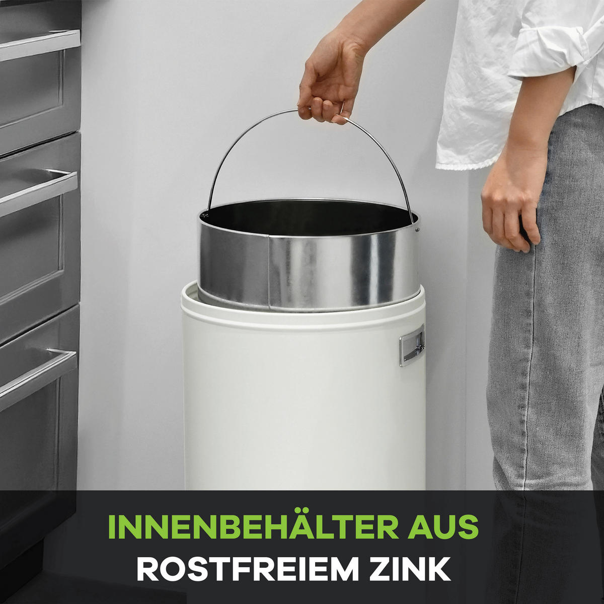 ABFALLEIMER 50 L  - Beige, KONVENTIONELL, Metall (34/74cm) - P & B
