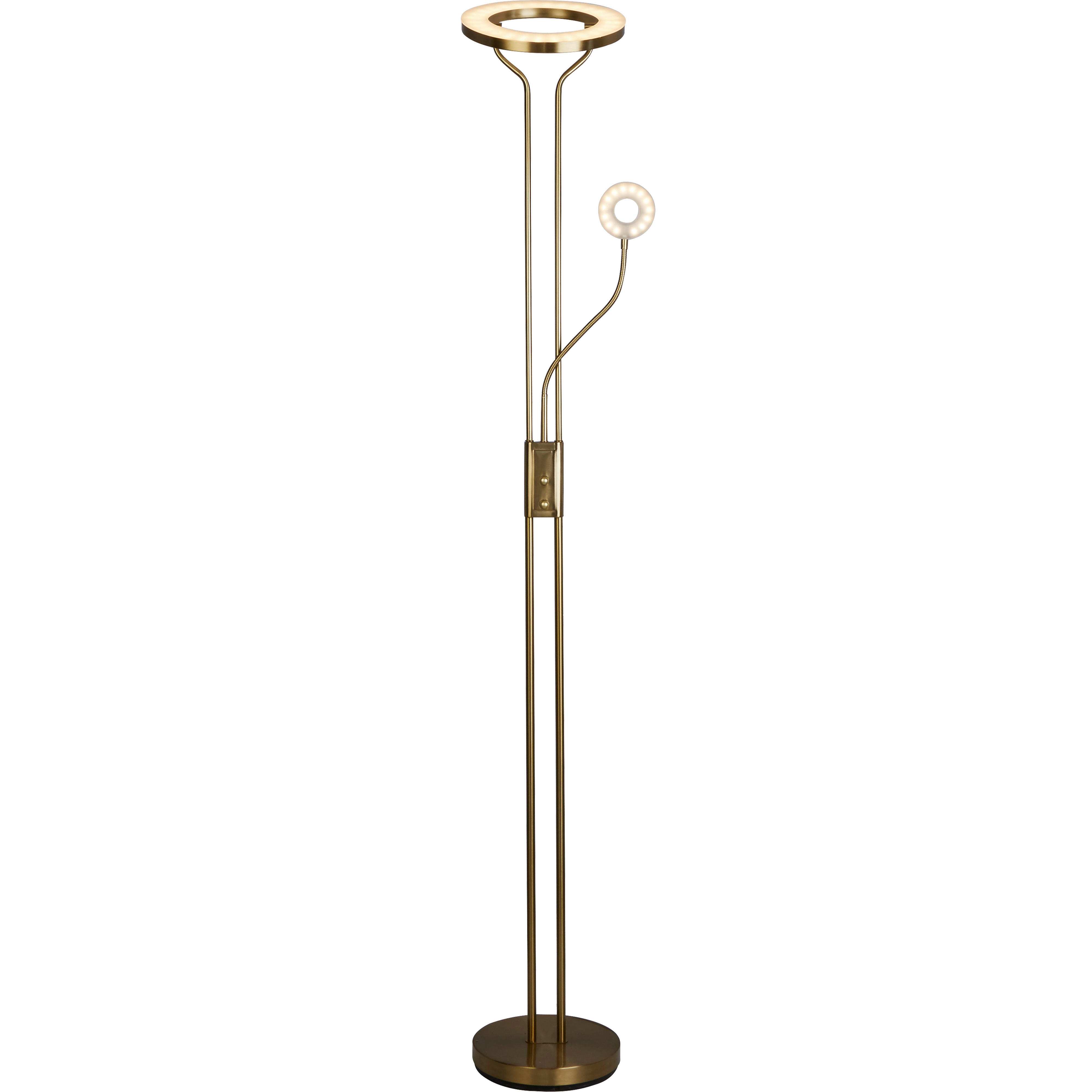 LED-STEHLEUCHTE 28/180 cm    - Messingfarben, MODERN, Kunststoff/Metall (28/180cm) - Searchlight