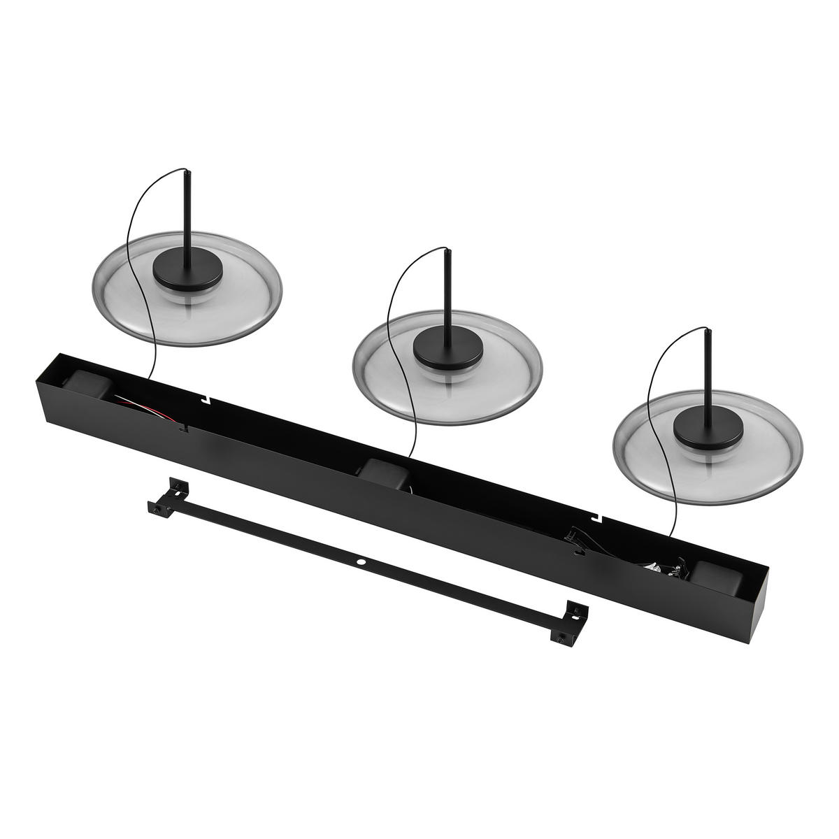 LED-HÄNGELEUCHTE Felis   - Schwarz, Basics, Glas/Metall (105cm) - Novel