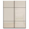 SCHWEBETÜRENSCHRANK 162/223/68 cm 2-türig Schwarz, Champagner  - Champagner/Schwarz, KONVENTIONELL, Glas/Holzwerkstoff (162/223/68cm) - Novel