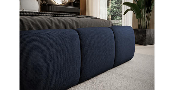 POLSTERBETT 140/200 cm,  in Dunkelblau,  - Schwarz/Dunkelblau, Design, Kunststoff/Textil (140/200cm) - Esposa