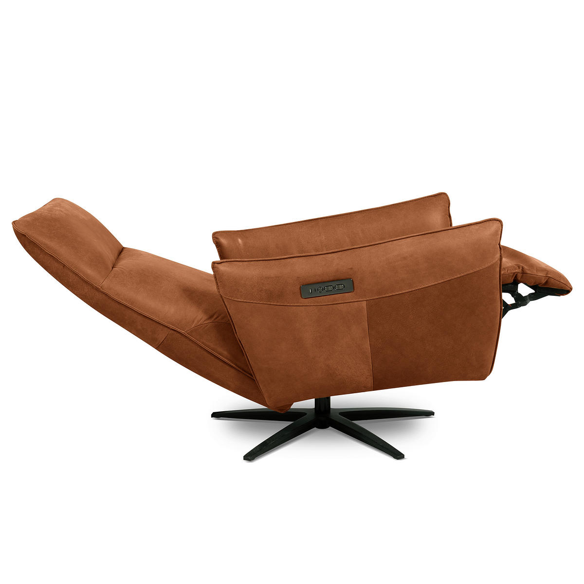 RELAXSESSEL Leder Karamell  - Karamell/Schwarz, Design, Leder/Metall (77/107/88cm) - Livetastic