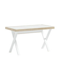 SCHREIBTISCH 130/75,7/71 cm  in Weiß, Hellbraun  - Hellbraun/Weiß, MODERN, Holzwerkstoff/Metall (130/75,7/71cm) - Boxxx