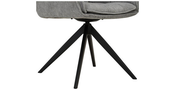 ARMLEHNSTUHL  Sitzfläche 360° drehbar, inklusive Armlehnen Webstoff  Grau, Schwarz  - Schwarz/Grau, Design, Textil/Metall (62/86/65cm) - Hom`in