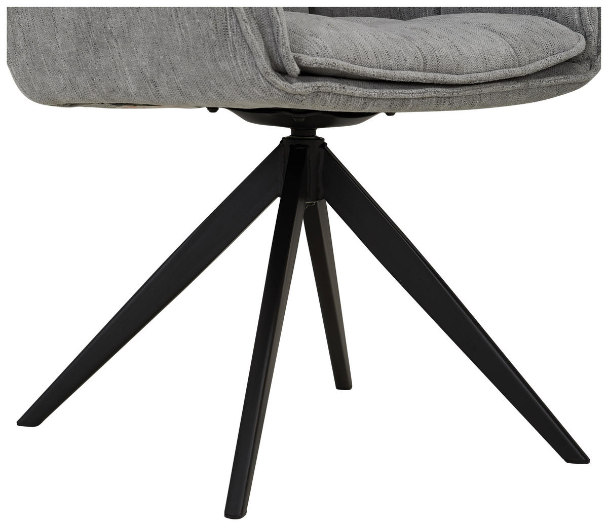 ARMLEHNSTUHL  Sitzfläche 360° drehbar, inklusive Armlehnen Webstoff  Grau, Schwarz  - Schwarz/Grau, Design, Textil/Metall (62/86/65cm) - Hom`in