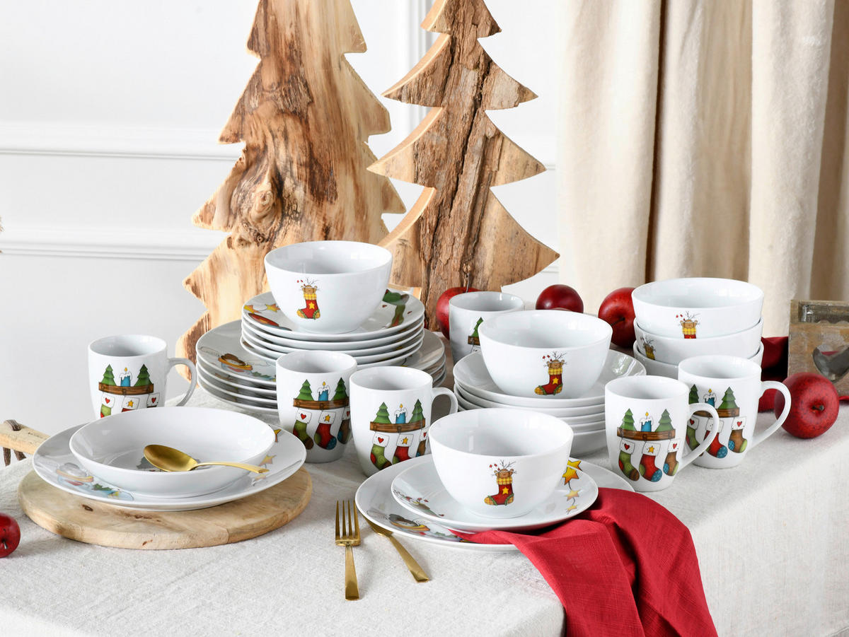 KOMBINOVANÝ SERVIS, 30-dielne, porcelán - Basics, keramika (33,5/31/31,5cm) - Creatable