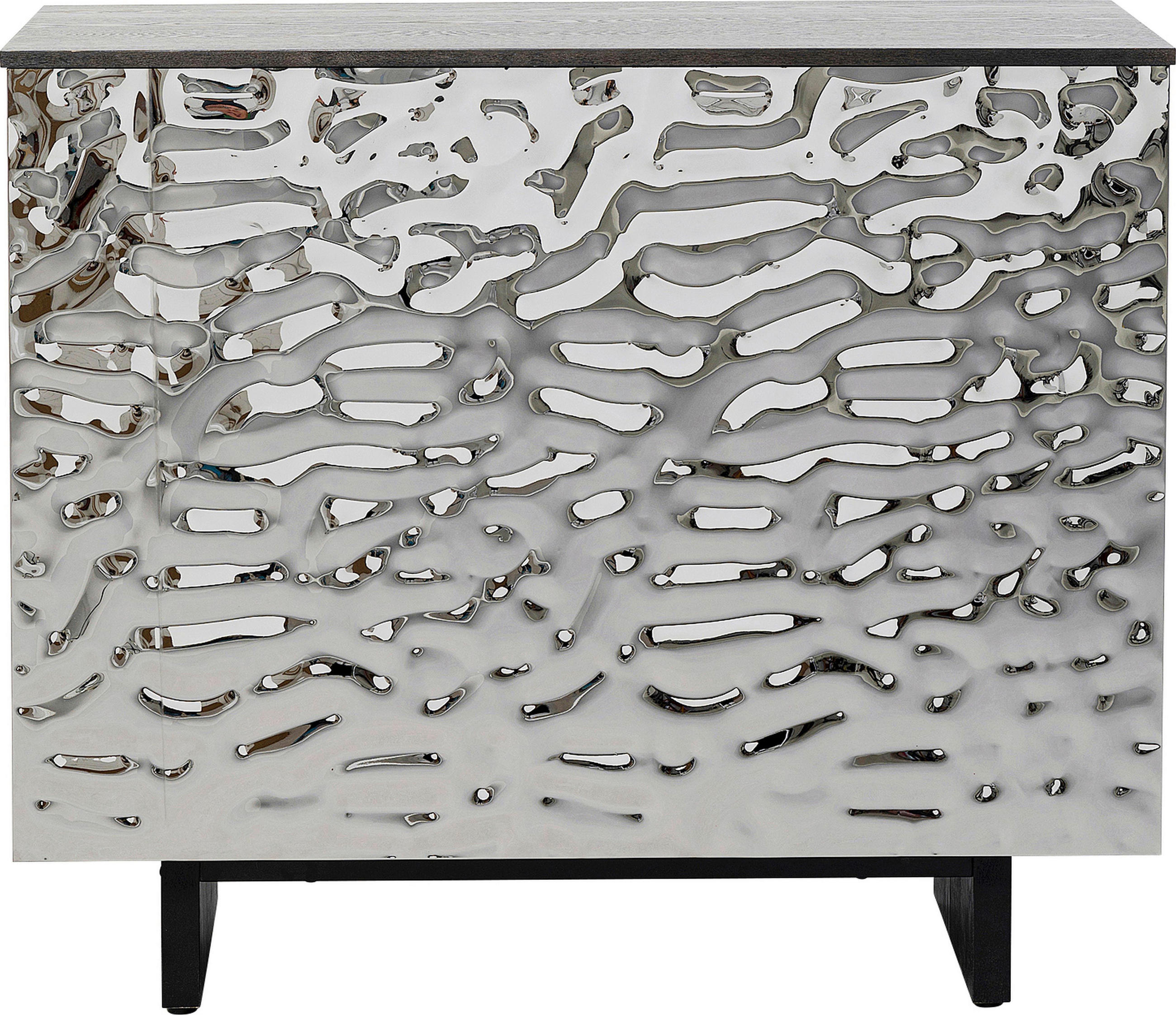 BAR Esche Grau, Eschefarben, Chromfarben  - Chromfarben/Eschefarben, Holz/Metall (120/105/48cm) - Kare-Design