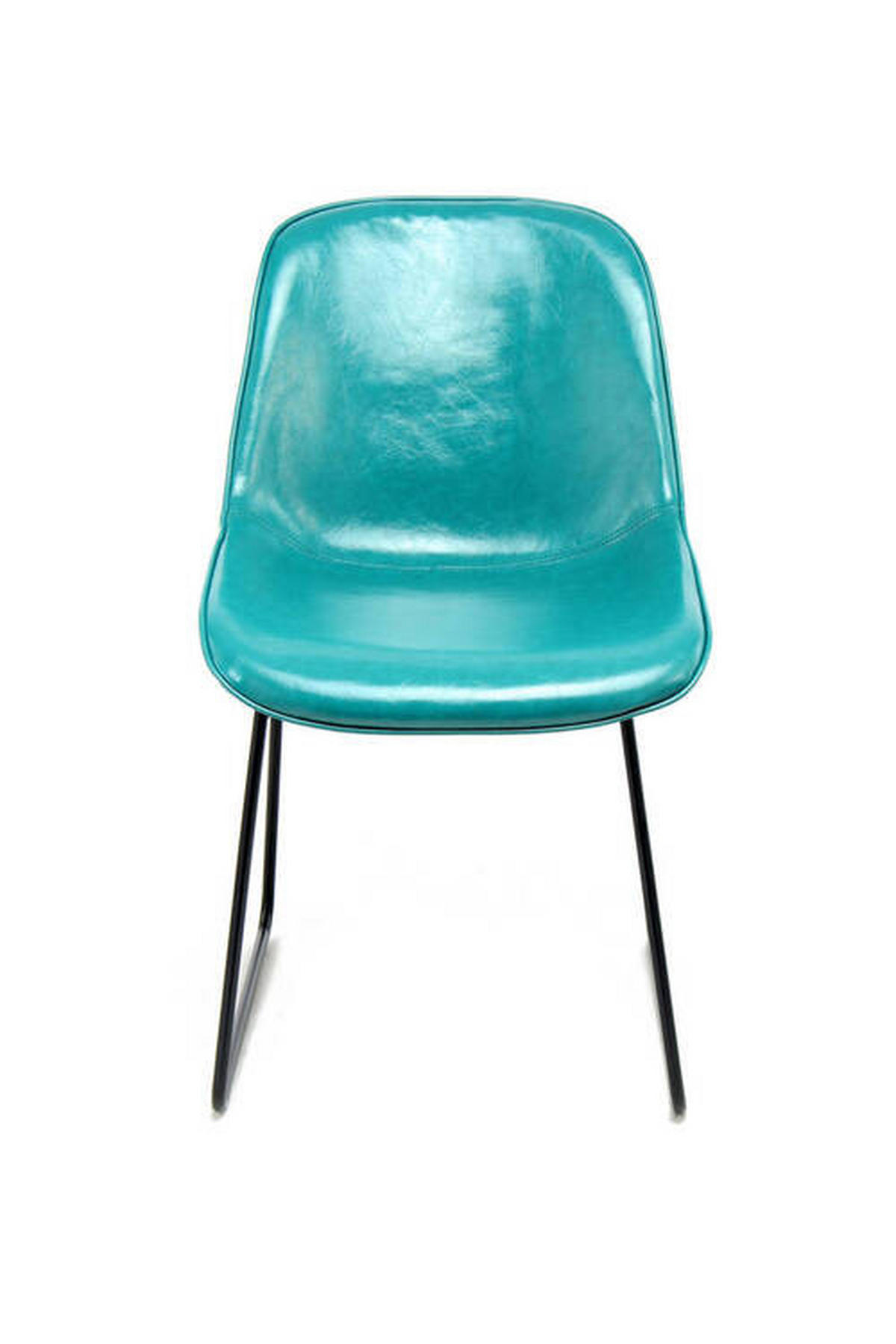 SADA ŽIDLÍ 2 kusy - petrolej/modrá, Design, kov/kůže (49,5/81/64,5cm)