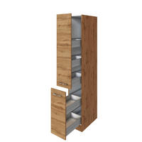 APOTHEKERSCHRANK 30/200/60 cm  in Eichefarben  - Chromfarben/Eichefarben, MODERN, Holzwerkstoff/Metall (30/200/60cm) - Held