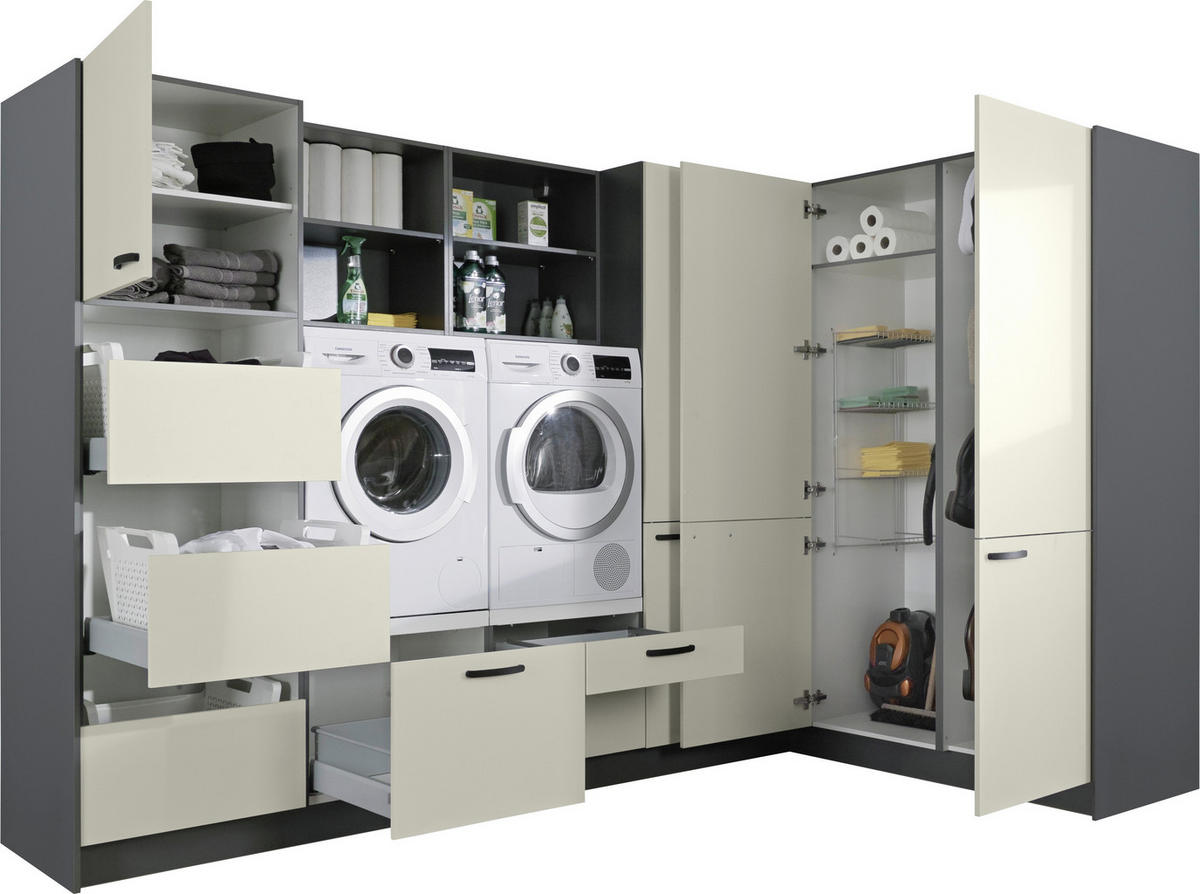 HAUSWIRTSCHAFTSRAUM  in Anthrazit, Hellgrau  - Anthrazit/Hellgrau, Basics, Holzwerkstoff (310/190cm) - Express