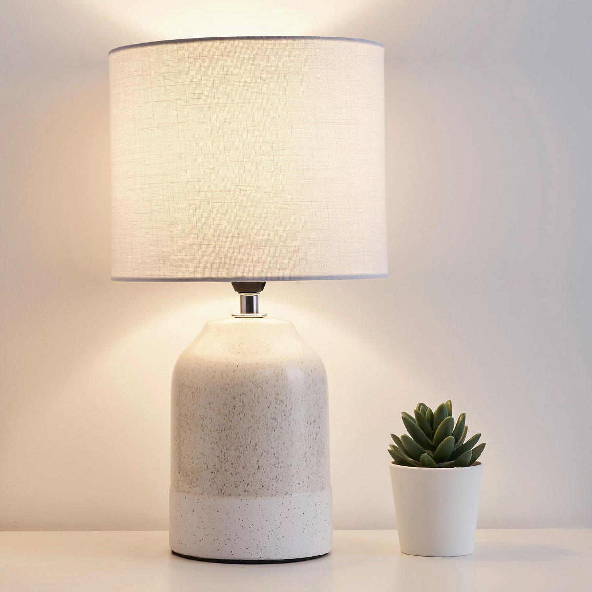 LED-TISCHLEUCHTE 18/33 cm  - Beige/Weiß, Design, Keramik/Textil (18/33cm) - Paulmann