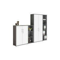 AKTENSCHRANK Anthrazit, Weiß  - Anthrazit/Weiß, MODERN, Holzwerkstoff (128,5/185,6/33cm) - MID.YOU