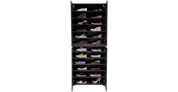 SCHUHSCHRANK 80/200/34 cm  - Anthrazit/Schwarz, Design, Holzwerkstoff/Kunststoff (80/200/34cm) - Xora