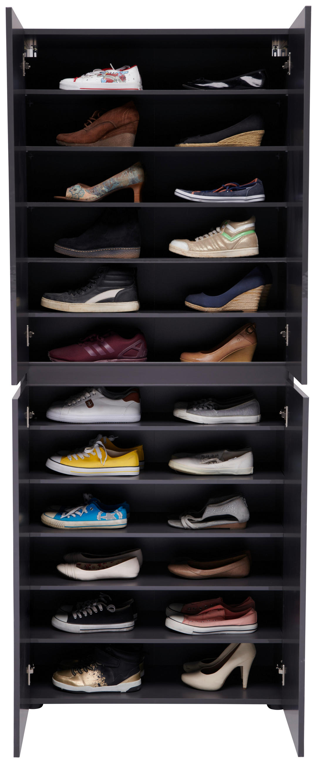 MEUBLE À CHAUSSURES 80/200/34 cm  - Anthrazit/Schwarz, Design, Holzwerkstoff/Kunststoff (80/200/34cm) - Xora