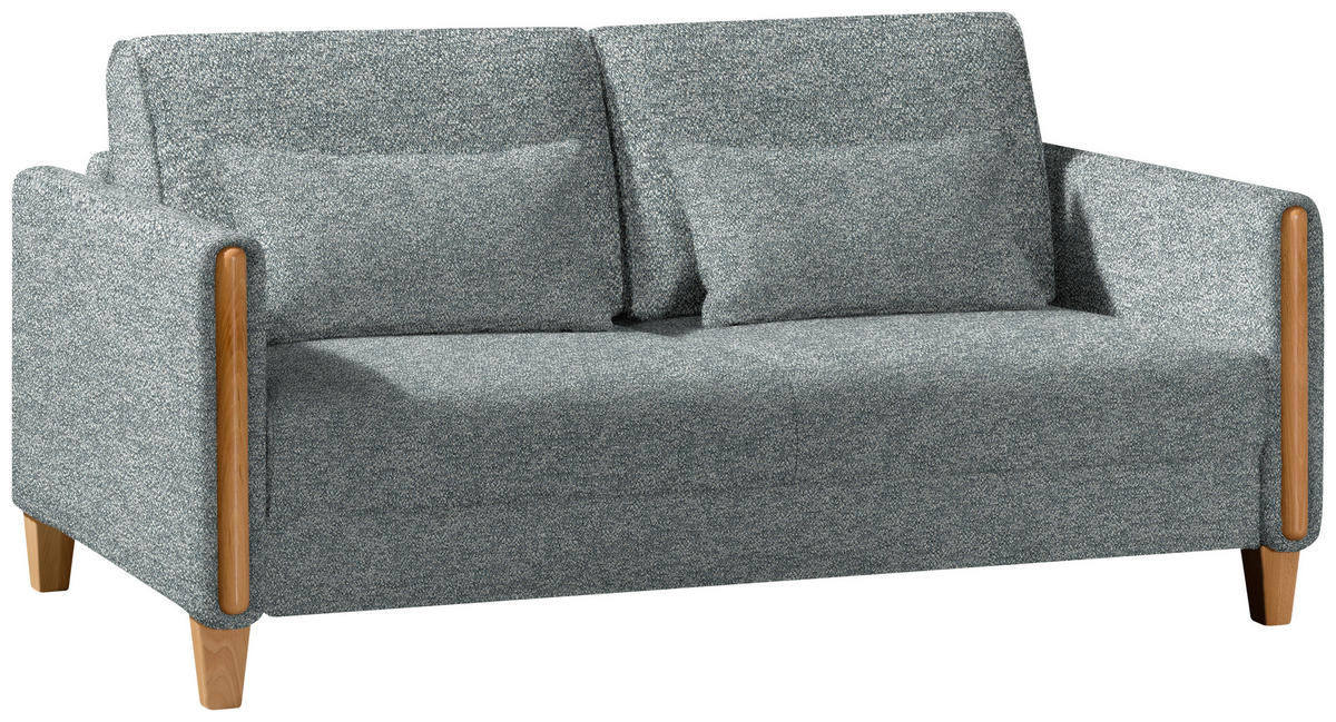 SCHLAFSOFA in Flachgewebe Anthrazit, Buchefarben  - Anthrazit/Buchefarben, Design, Holz/Textil (174/88/104cm) - Niels Andersson