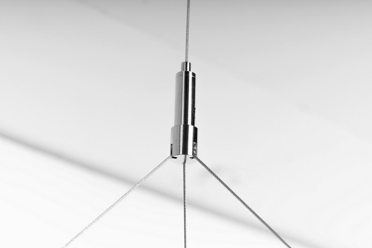 DECKENABHÄNGER für Akustikpaneel  - Edelstahlfarben, Basics, Metall (100cm)