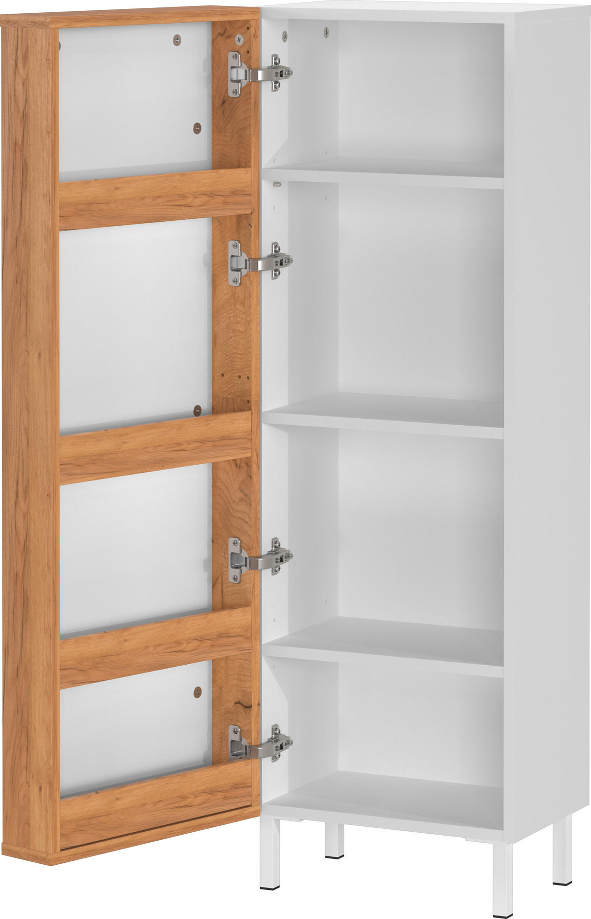 MIDISCHRANK 39/120/35 cm  - Eichefarben/Weiß, MODERN, Holzwerkstoff/Metall (39/120/35cm) - Germania