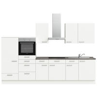 KÜCHENLEERBLOCK 330 cm   in Weiß, Schieferfarben  - Schieferfarben/Edelstahlfarben, MODERN, Holzwerkstoff/Metall (330cm) - Nobilia