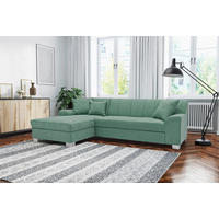 ECKSCHLAFSOFA  CAPRI Mintgrün Mikrofaser  - Chromfarben/Mintgrün, KONVENTIONELL, Textil/Metall (152/239cm) - MID.YOU