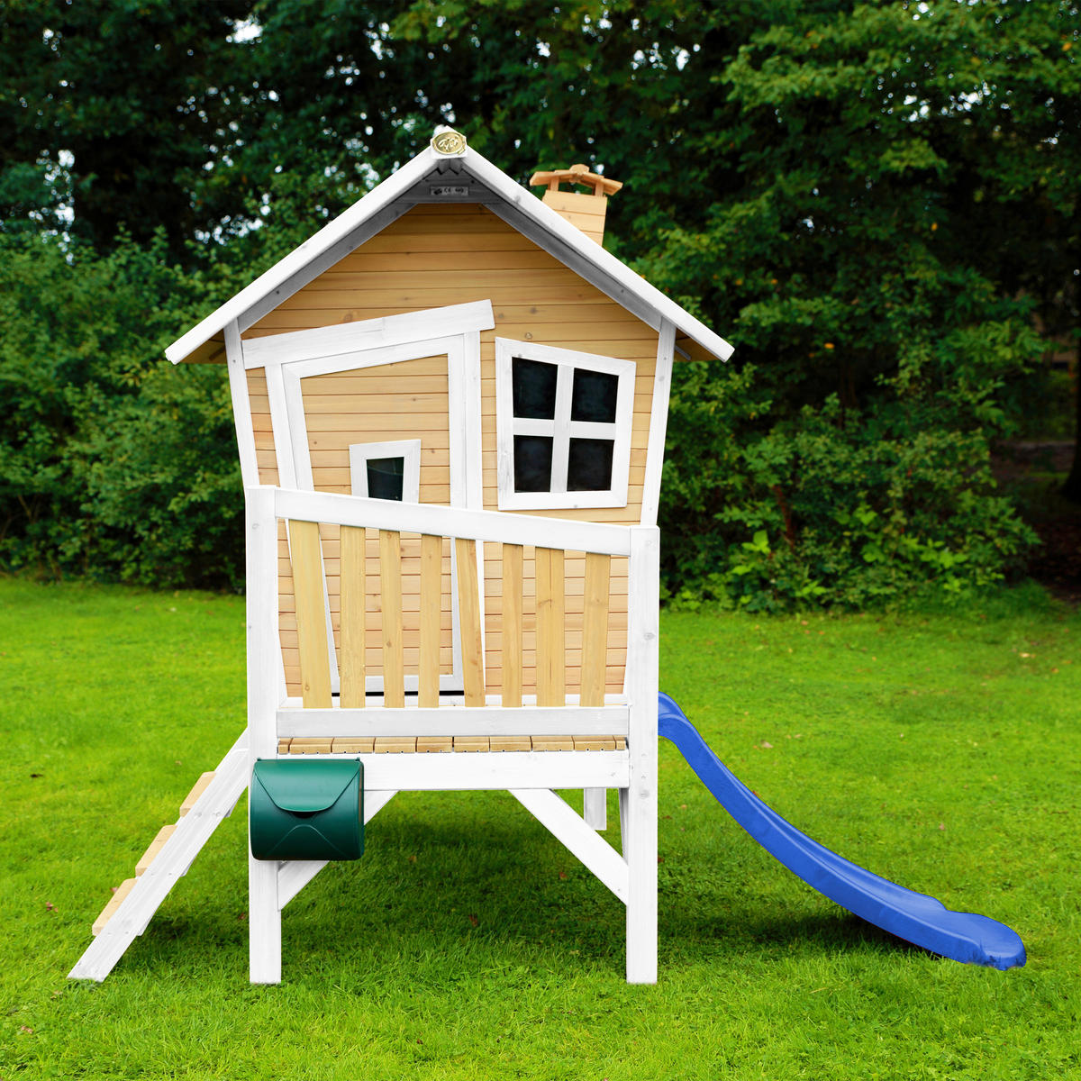 SPIELHAUS 264/203/177 cm  - Blau/Braun, KONVENTIONELL, Holz/Kunststoff (264/203/177cm) - Ambia Garden