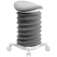BÜROHOCKER Weiß, Schieferfarben  - Schieferfarben/Weiß, Design, Kunststoff/Textil (37,5/58-70/36cm) - Topstar