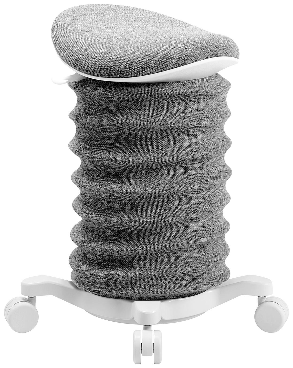 BÜROHOCKER Weiß, Schieferfarben  - Schieferfarben/Weiß, Design, Kunststoff/Textil (37,5/58-70/36cm) - Topstar