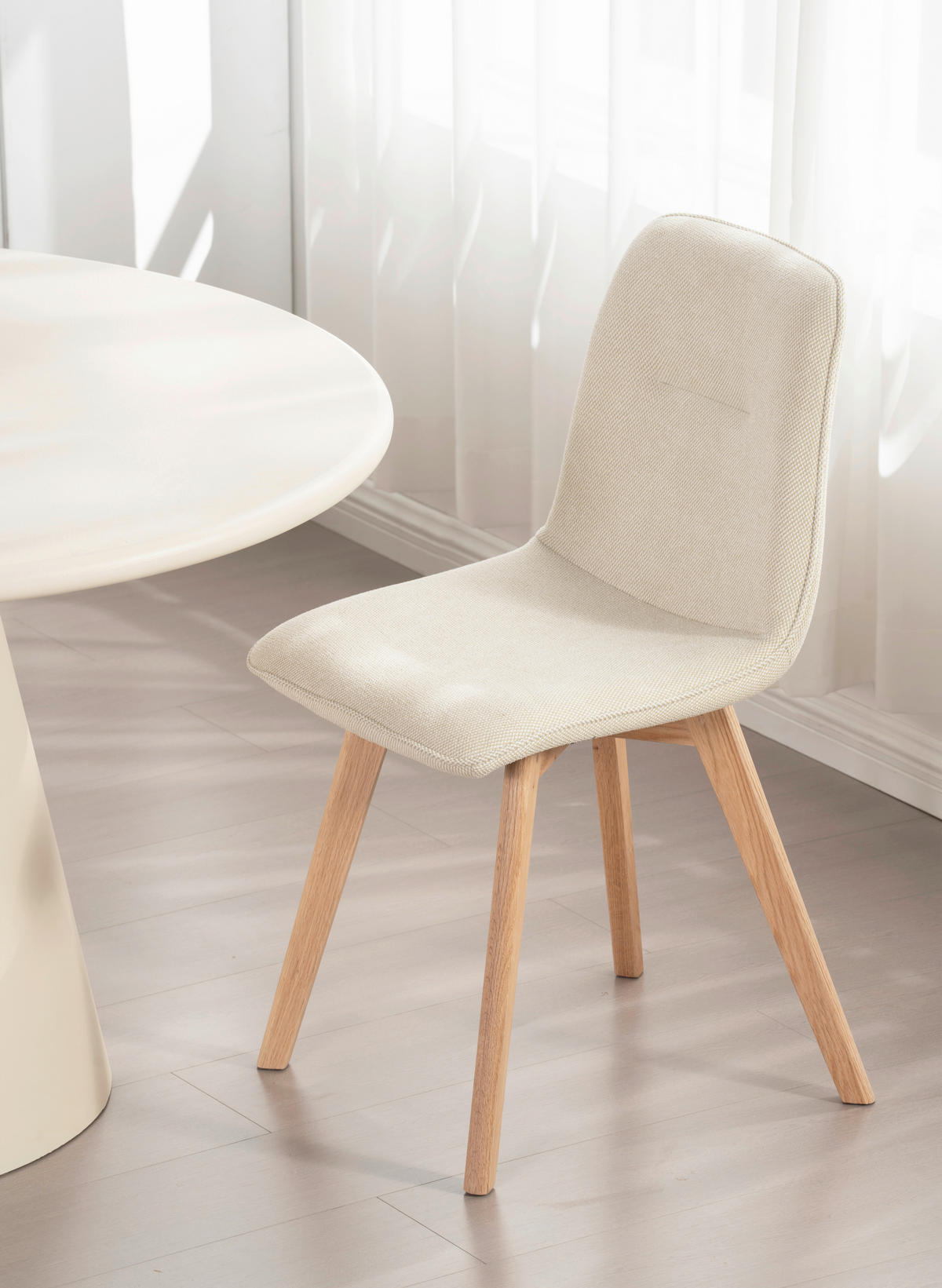 STUHL  Stoffauswahl  Leinenoptik  - Eichefarben/Beige, MODERN, Holz/Textil (45/88/54cm) - Cantus