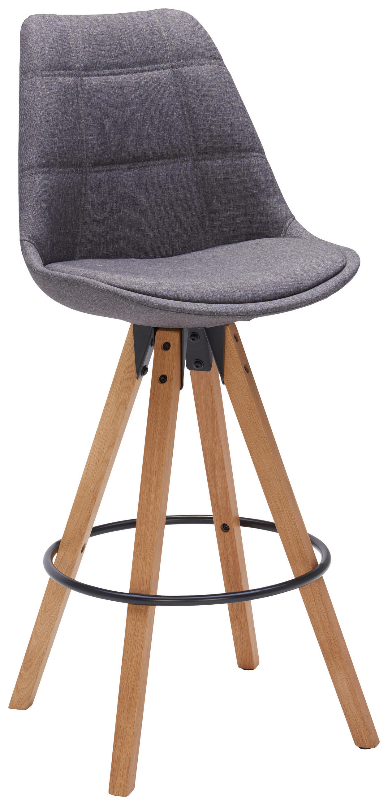 BAROVÁ STOLIČKA, farba duba, tmavosivá - čierna/farba duba, Design, kov/drevo (49/113,5/56cm) - Carryhome