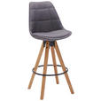 BARHOCKER in Textil Eichefarben, Dunkelgrau  - Eichefarben/Dunkelgrau, Design, Holz/Textil (49/113,5/56cm) - Carryhome