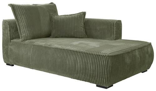 RÉCAMIERE  in Cord Grün  - Schwarz/Grün, Design, Holz/Textil (207/75/121cm) - MID.YOU