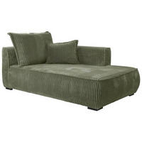 RÉCAMIERE Grün Cord  - Schwarz/Grün, Design, Holz/Textil (207/75/121cm) - MID.YOU