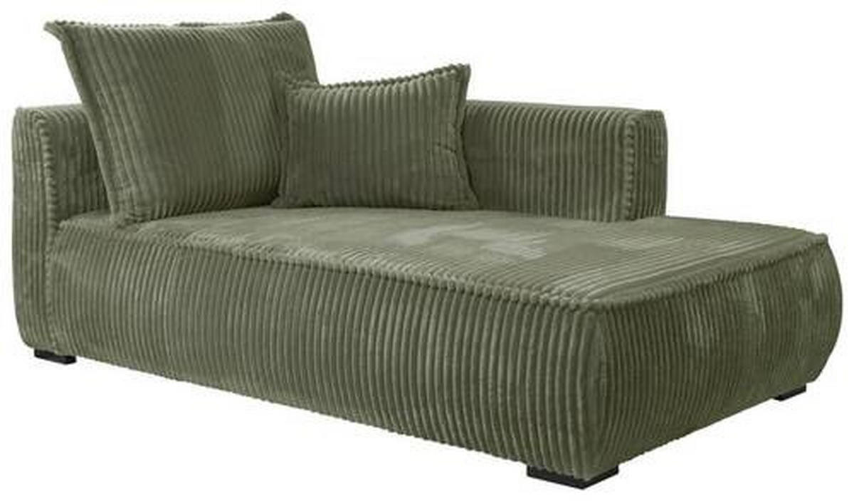 RÉCAMIERE Grün Cord  - Schwarz/Grün, Design, Holz/Textil (207/75/121cm) - MID.YOU