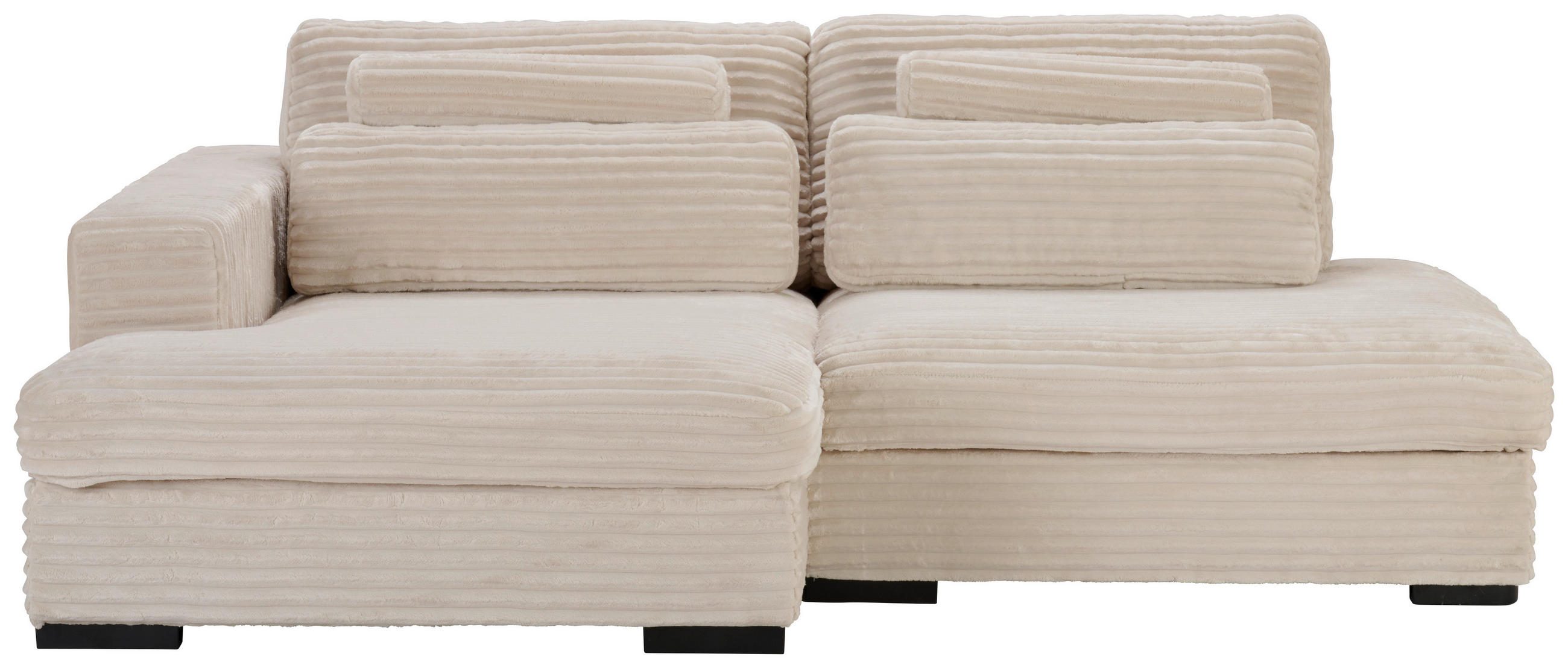 ECKSOFA in Cord Beige  - Beige/Schwarz, Design, Kunststoff/Textil (158/223cm) - Lomoco