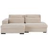 ECKSOFA in Cord Beige  - Beige/Schwarz, Design, Kunststoff/Textil (158/223cm) - Lomoco