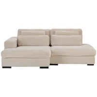 ECKSOFA in Cord Beige  - Beige/Schwarz, Design, Kunststoff/Textil (158/223cm) - Lomoco