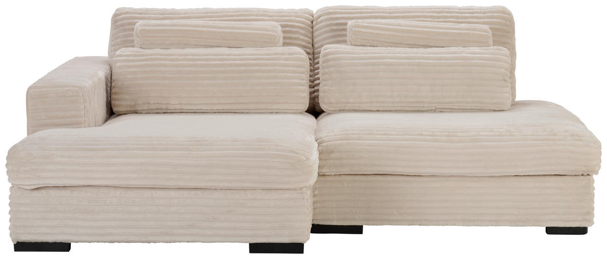 ECKSOFA in Cord Beige  - Beige/Schwarz, Design, Kunststoff/Textil (158/223cm) - Lomoco