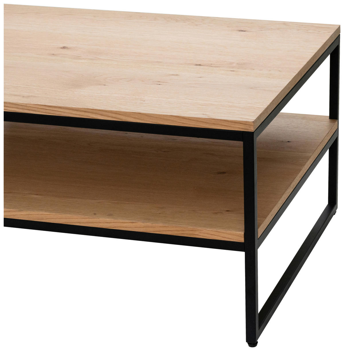 KONFERENČNÍ STOLEK, černá, barvy dubu, dřevo, kov, kompozitní dřevo, 80/70/45 cm - černá/barvy dubu, Design, kov/dřevo (80/70/45cm) - MID.YOU