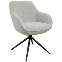 ARMLEHNSTUHL  in Eisen Leinenoptik  - Beige/Schwarz, Design, Textil/Metall (64/84/61cm) - Novel