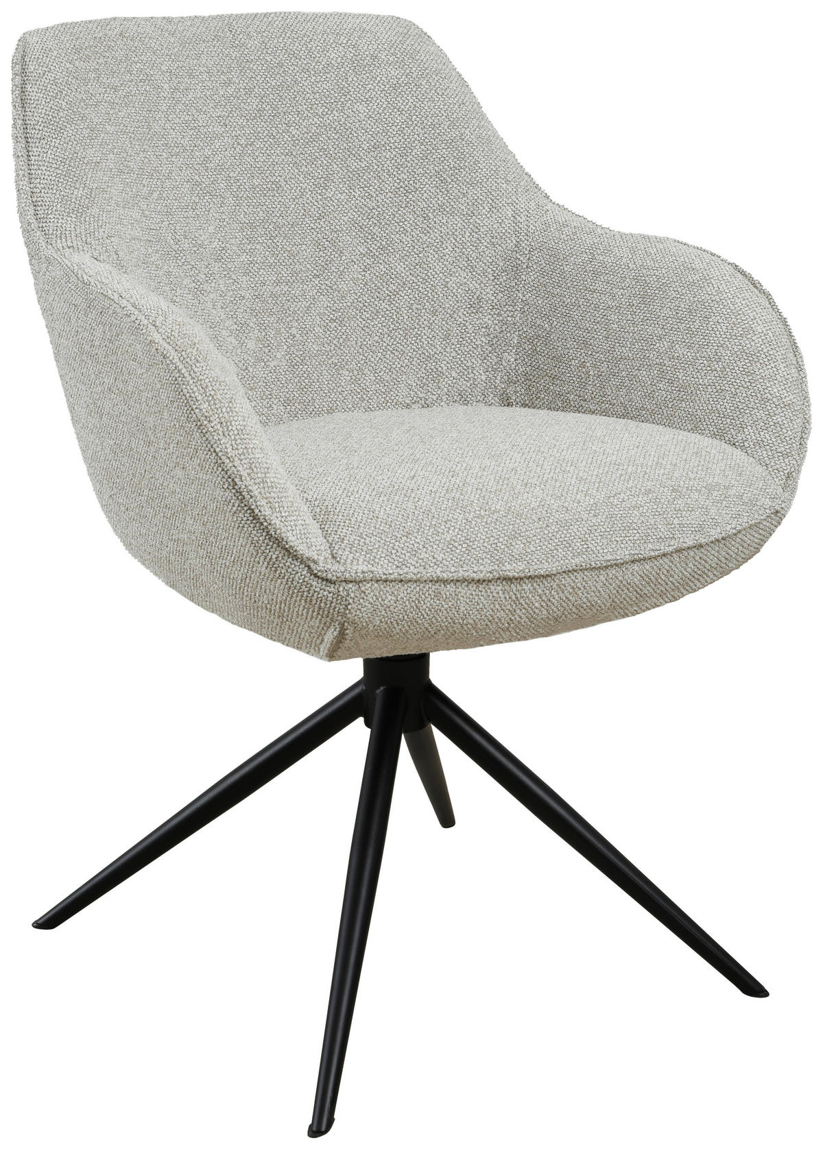 ARMLEHNSTUHL  in Eisen Leinenoptik  - Beige/Schwarz, Design, Textil/Metall (64/84/61cm) - Novel
