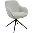ARMLEHNSTUHL  in Eisen Leinenoptik  - Beige/Schwarz, Design, Textil/Metall (61/82/65cm) - Novel