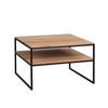 COUCHTISCH Couchtisch Wildeiche massiv 65/65/45 cm rechteckig Wildeiche, Schwarz  - Wildeiche/Schwarz, Natur, Holz/Metall (65/65/45cm) - Livetastic