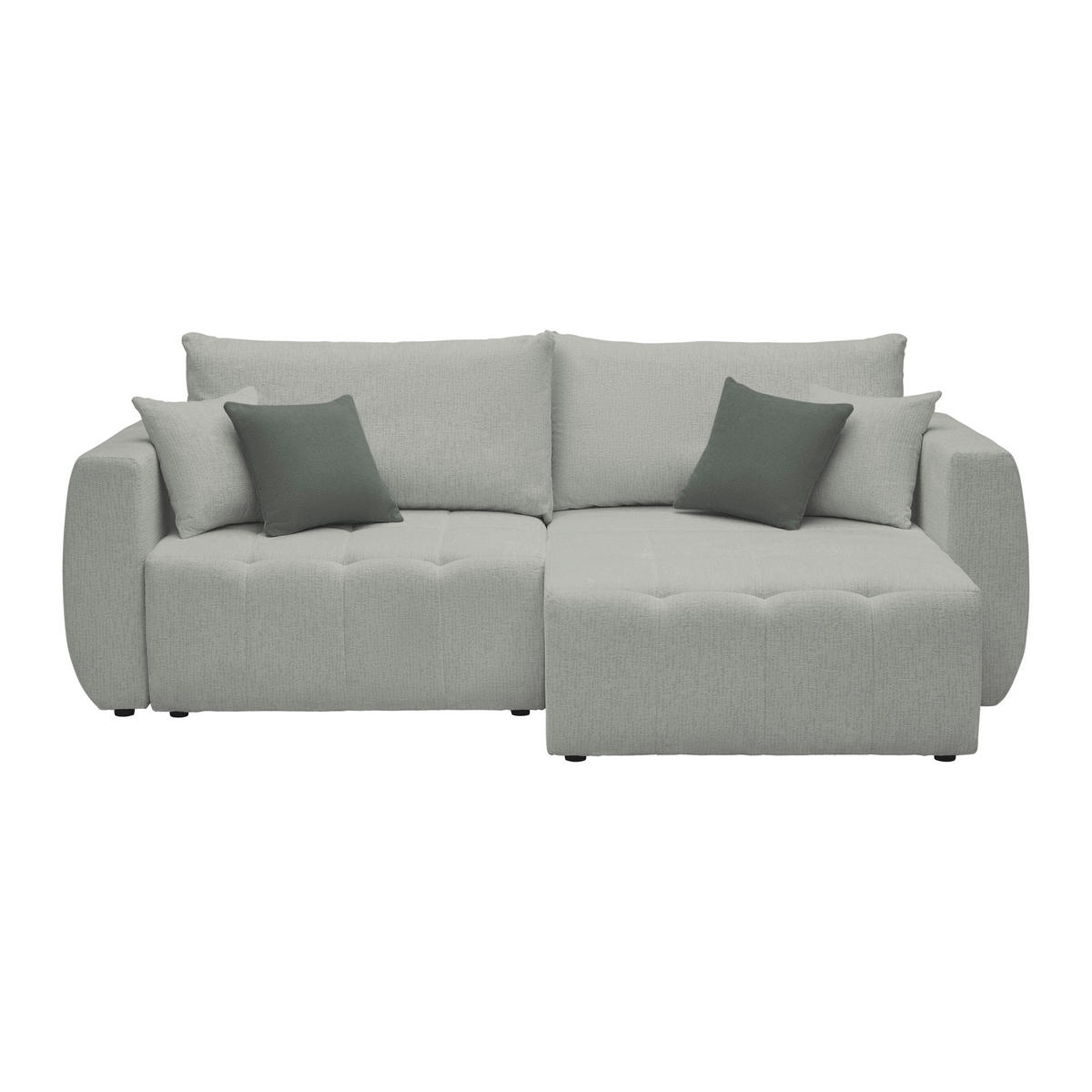 SCHLAFSOFA in Chenille, Jacquard Hellgrau  - Hellgrau/Schwarz, Kunststoff/Textil (245/74-90/104cm) - MID.YOU