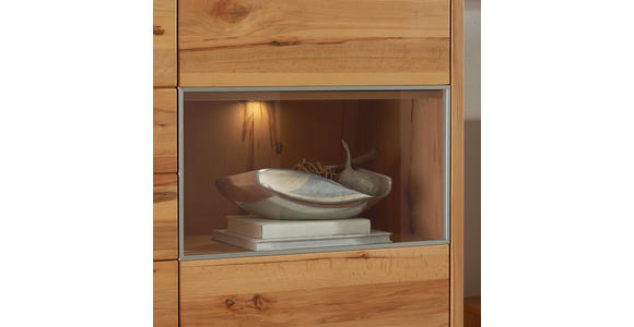 WOHNWAND in Buchefarben - Edelstahlfarben/Buchefarben, KONVENTIONELL, Glas/Holz (310/190/50cm) - Cantus